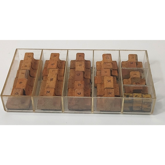 27 Piece Vintage Rubber STAMPS Alphabet Number and others Wooden Tray READ - Picture 8 of 8